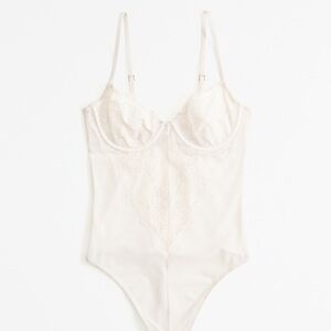Abercrombie & Fitch White Lace and Satin Bodysuit